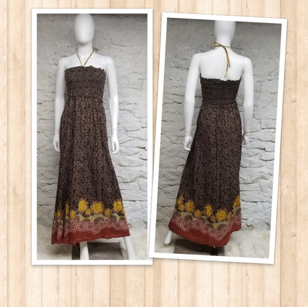 Halter tube top maxi festival dress